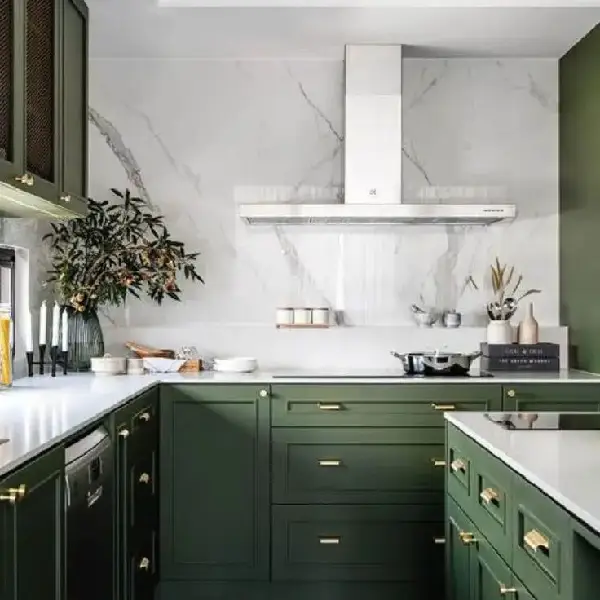 forest green cabinets